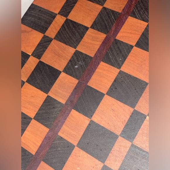 Handmade HEAVY Mahogany Walnut Butcher Block Style Hards Wood Cutting Board - Picture 2 of 2